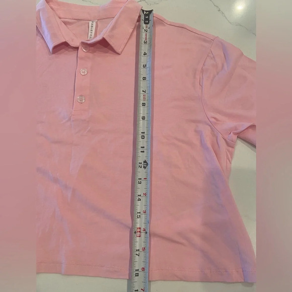 FABLETICS Boxy Short-Sleeve Polo Orchid Pink Large NWOT - Picture 14 of 15